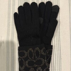 Coach signature metallic tech glove